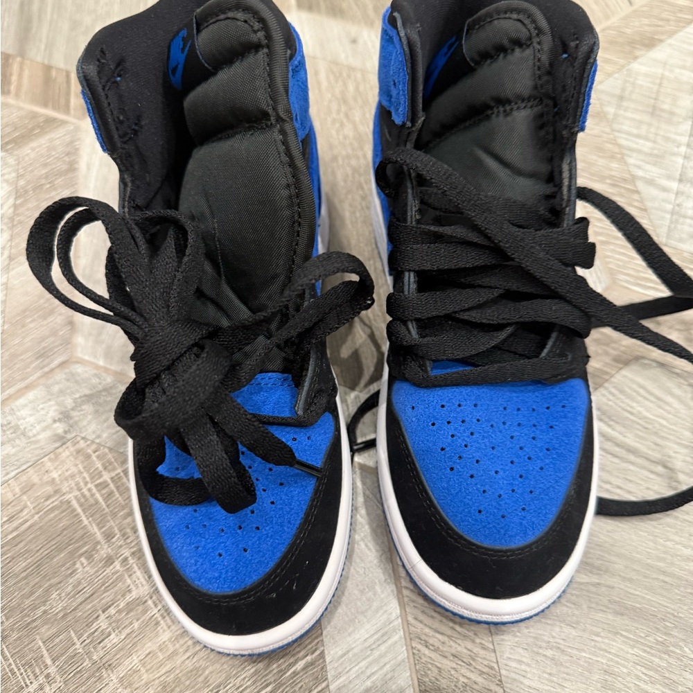 Kids Blue and Black High-Top Sneakers